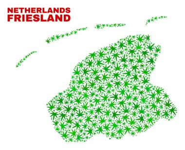 Esrar yaprakları mozaik Friesland il Haritası