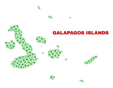 Marihuana yaprağı mozaik Galapagos Adaları Haritası
