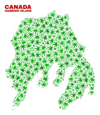 Marihuana yaprağı mozaik Gambier ada Haritası