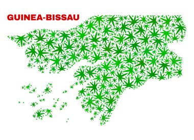 Kenevir yaprak kolaj Gine-Bissau harita