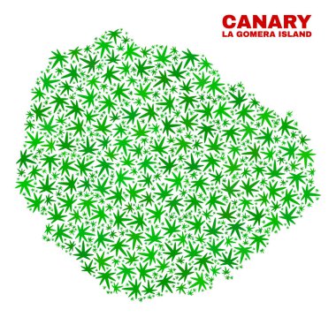 Kenevir yaprak mozaik La Gomera ada Haritası