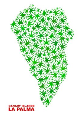 Esrar yaprakları mozaik La Palma Adası Haritası