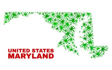 Marihuana yaprağı mozaik Maryland devlet harita