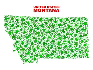 Esrar yaprakları mozaik Montana Eyaleti harita