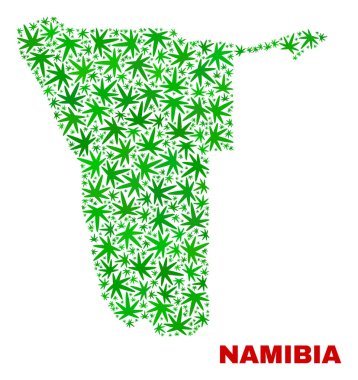 Kenevir yaprak kolaj Namibya Haritası