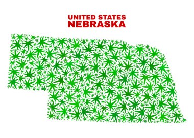 Kenevir yaprak mozaik Nebraska Eyalet harita