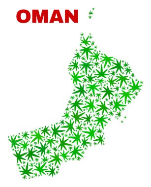 Kenevir yaprak kolaj Umman Haritası