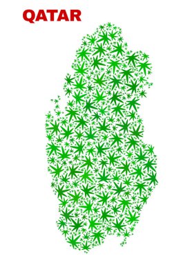 Marihuana yaprağı mozaik Katar harita