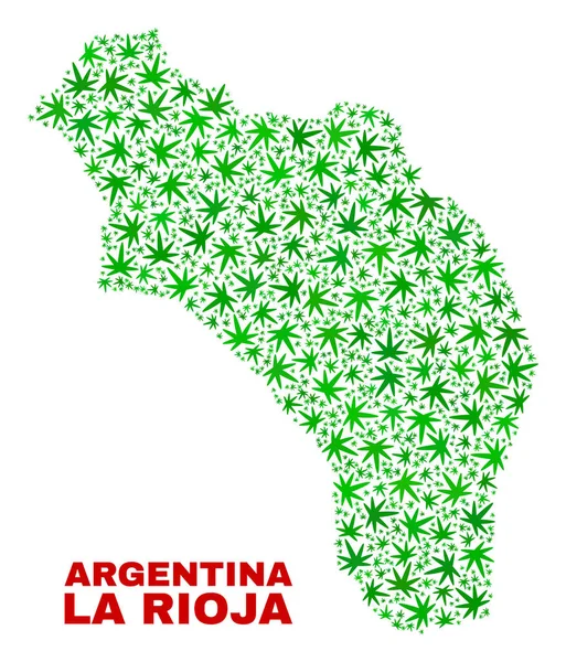Марихуана листи колажу Ла-Ріоха Аргентина карти — стоковий вектор
