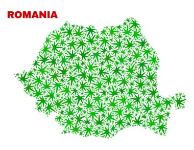 Esrar yaprakları kolaj Romanya harita