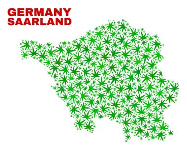 Esrar yaprakları kolaj Saarland arazi haritası