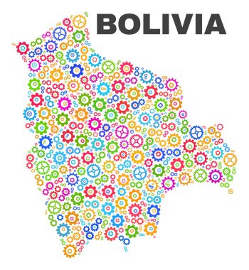 Dişli elemanları mozaik Bolivya Haritası