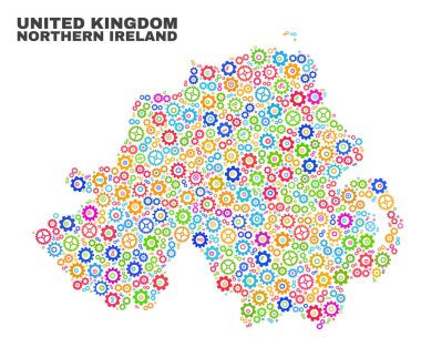 Cog öğeleri mozaik Kuzey İrlanda Haritası