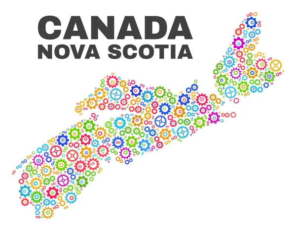 Mappa della Provincia di Mosaic Nova Scotia di Cog Elements — Vettoriale Stock