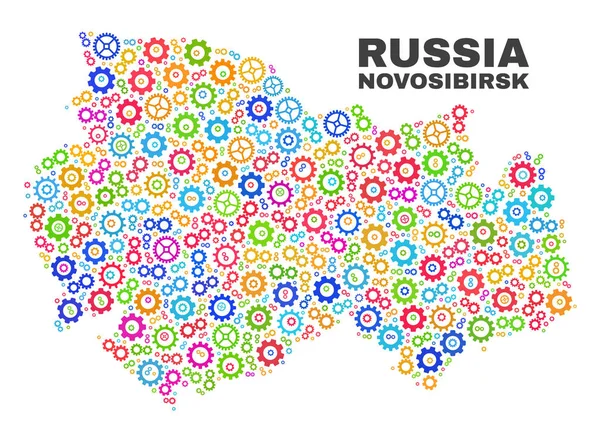 Мозаїчна Новосибірської області карту передач елементів — стоковий вектор