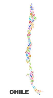 Dişli öğeleri mozaik Şili haritası