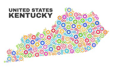 Dişli elemanları mozaik Kentucky Eyalet Haritası