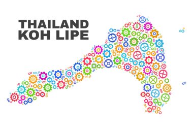 Mozaik Koh Lipe Cog öğeleri haritası
