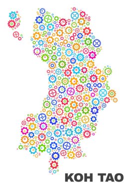 Mozaik Koh Tao karikatür öğeleri haritası