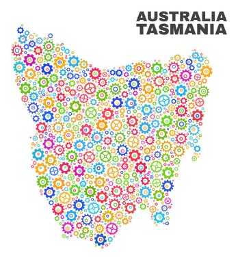 Dişli elemanları mozaik Tazmanya Adası Haritası