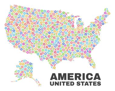 Mozaik ABD ile Alaska Cog öğeleri haritası