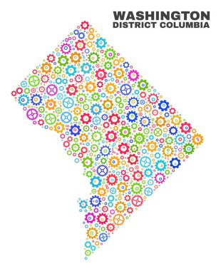 Mozaik Washington İlçesi Columbia Gearwheel öğeleri haritası