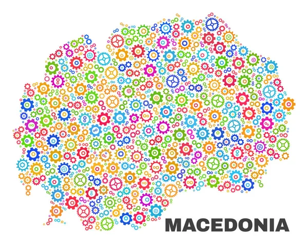 Gearwheel öğeleri mozaik Makedonya Haritası