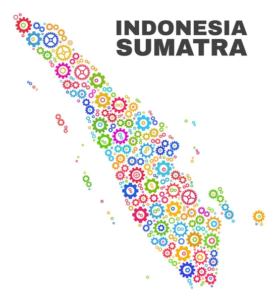 Peta Mozaik Sumatera Cog Item - Stok Vektor