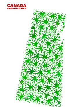 Esrar yaprakları kolaj Saskatchewan eyaletinde harita
