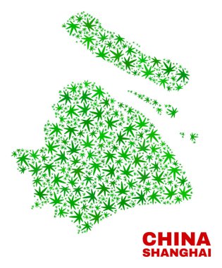 Kenevir yaprak mozaik Shanghai şehir haritası