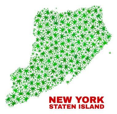 Marihuana yaprağı kolaj Staten Adası Haritası