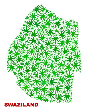 Esrar yaprakları mozaik Svaziland Haritası