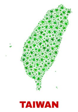 Esrar yaprakları mozaik Tayvan Haritası