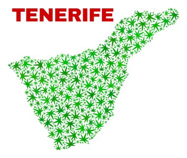 Kenevir yaprak kolaj Tenerife harita