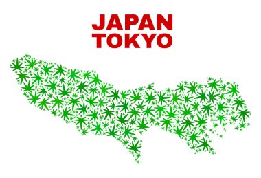 Kenevir yaprak kolaj Tokyo İli Haritası