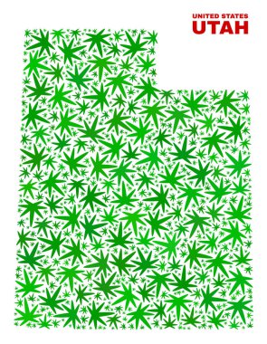 Kenevir yaprak mozaik Utah State harita