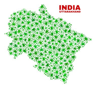 Kenevir yaprak mozaik Uttarakhand devlet harita