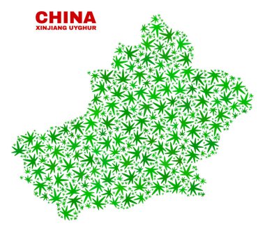 Kenevir mozaik Sincan Uygur bölgesi harita bırakır