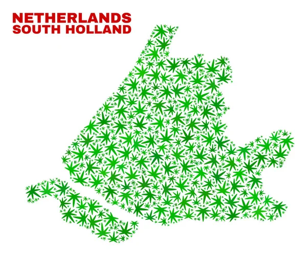 Marihuana yaprağı mozaik Güney Hollanda Haritası
