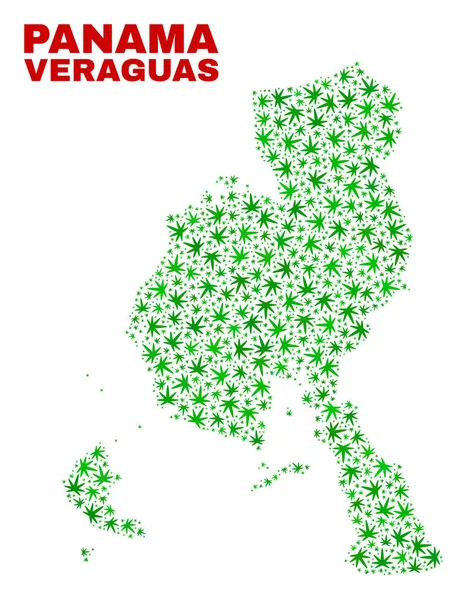 Коллаж из листьев конопли Veraguas Province — стоковый вектор