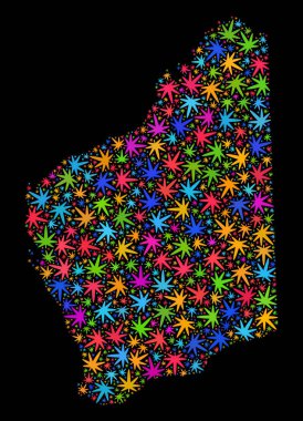 Renkli esrar yaprakları mozaik Batı Avustralya Haritası
