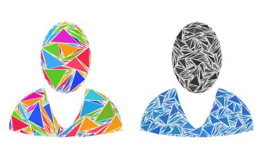 Üçgen adam profili mozaik simgeleri