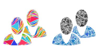 Üçgen erkekler kutsal kişilerin resmi kolaj