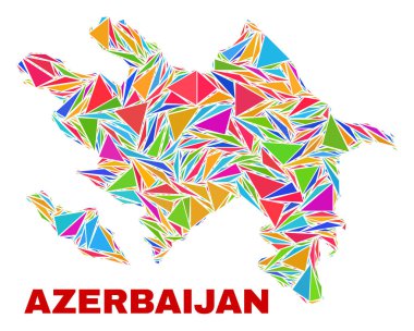 Azerbaycan Haritası-renk üçgeni mozaiği