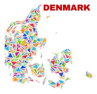Danimarka haritası-renk üçgenler mozaik