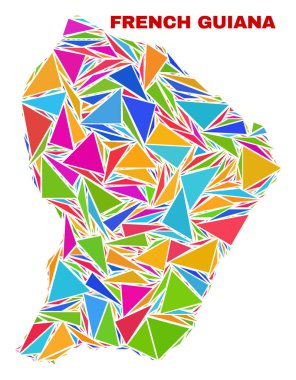Fransız Guyanası Haritası-renk üçgenler mozaik