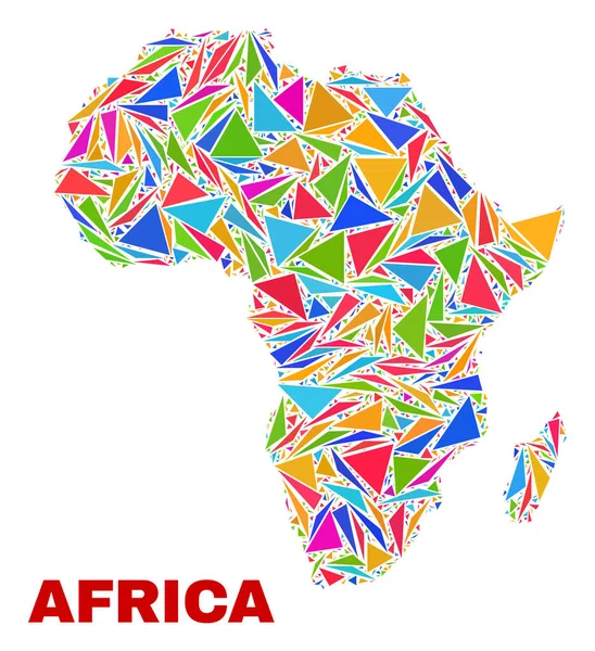 Mapa de África - Mosaico de Triángulos de Color — Vector de stock