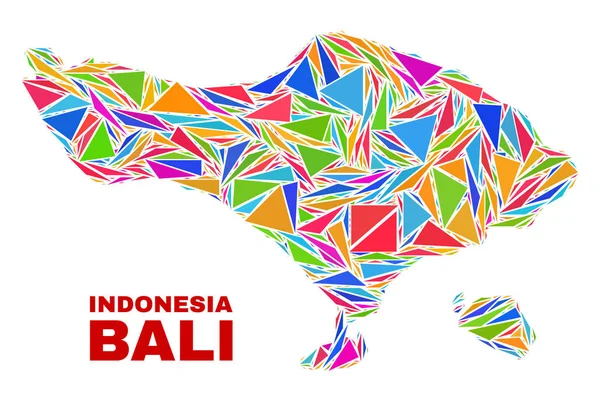 Bali Carte - Mosaïque de triangles de couleurs — Image vectorielle
