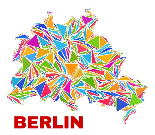柏林城市地图-彩色三角形的马赛克 — 图库矢量图片