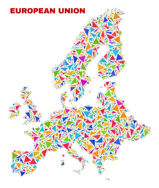 Avrupa Birliği Haritası-renk üçgeni mozaiği — Stok Vektör